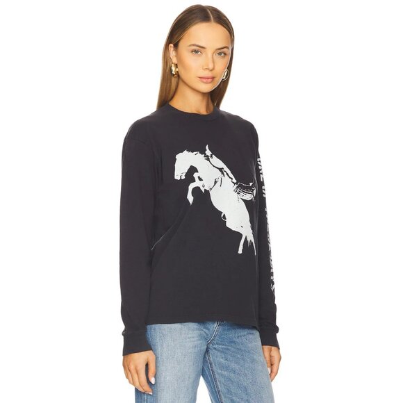 ONE OF THESE DAYS Fallin Rain Long Sleeve T-Shirt in Washed Black Small Womens T - Picture 4 of 16